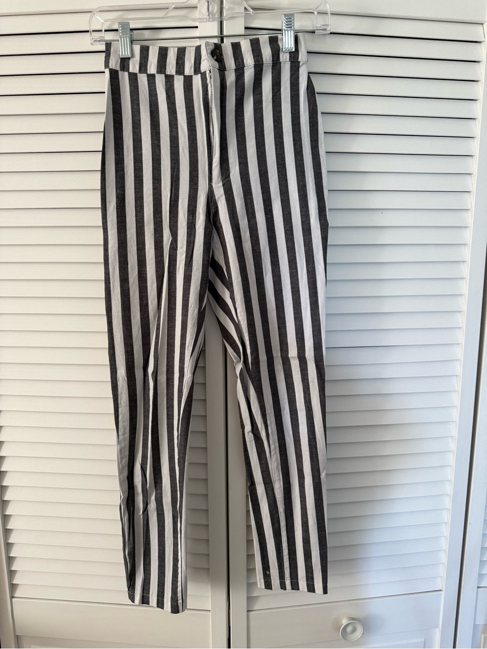 Urban Outfitters Black and White Vertical Stripe Chinos